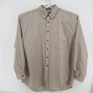 Pendleton Button Down Shirt Men XL Brown Plaid Wool Sir Pendleton Long Sleeve